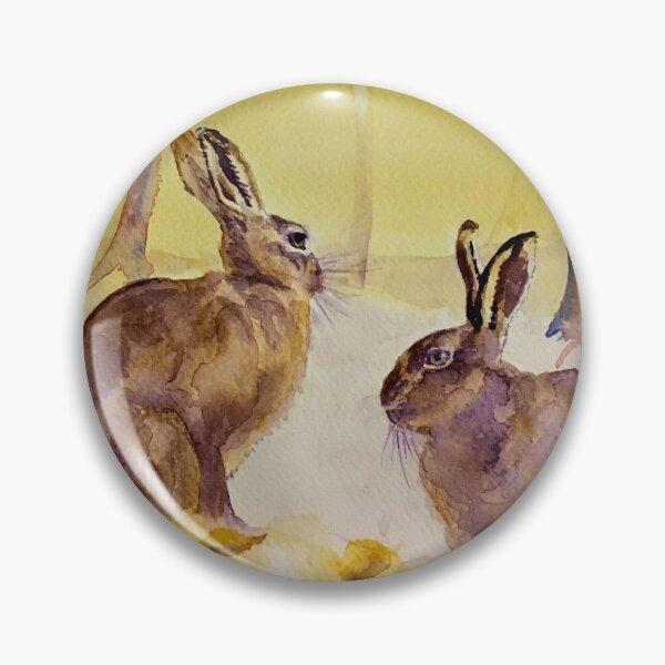 Item preview, Through Thick and Thin: Watercolour Painting of Hares in Winter designed and sold by Double Dutch Designs.