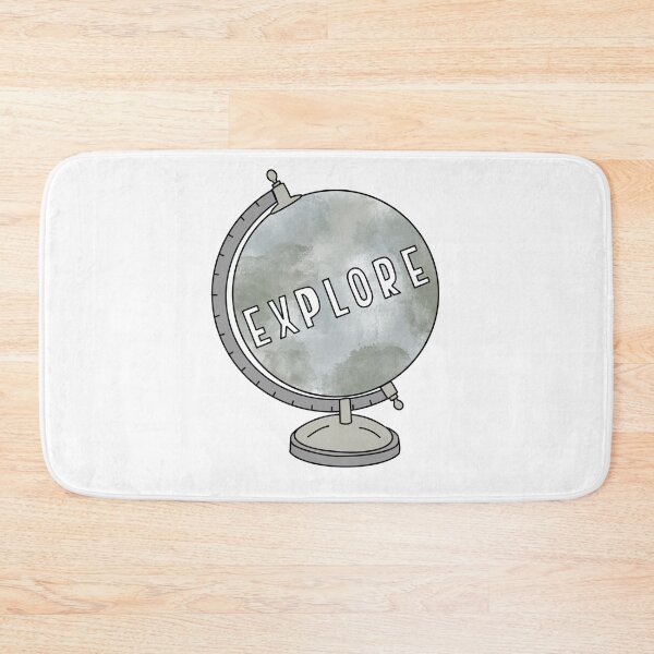 Item preview, Watercolor globe and explore quote in block letters designed and sold by Cafecreativity.