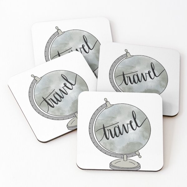 Item preview, Watercolor globe and travel quote in cursive lettering designed and sold by Cafecreativity.