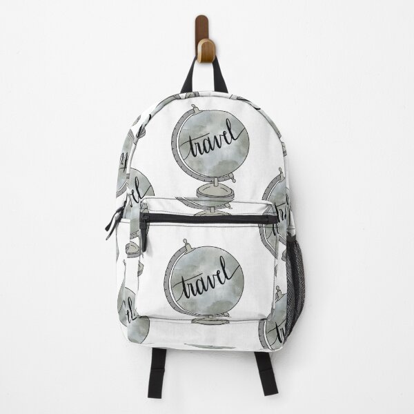 Item preview, Watercolor globe and travel quote in cursive lettering designed and sold by Cafecreativity.