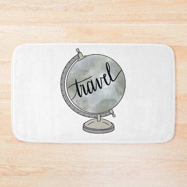Item preview, Watercolor globe and travel quote in cursive lettering designed and sold by Cafecreativity.