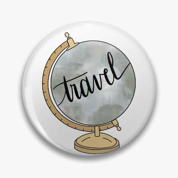 Item preview, Watercolor globe and travel quote in cursive lettering designed and sold by Cafecreativity.