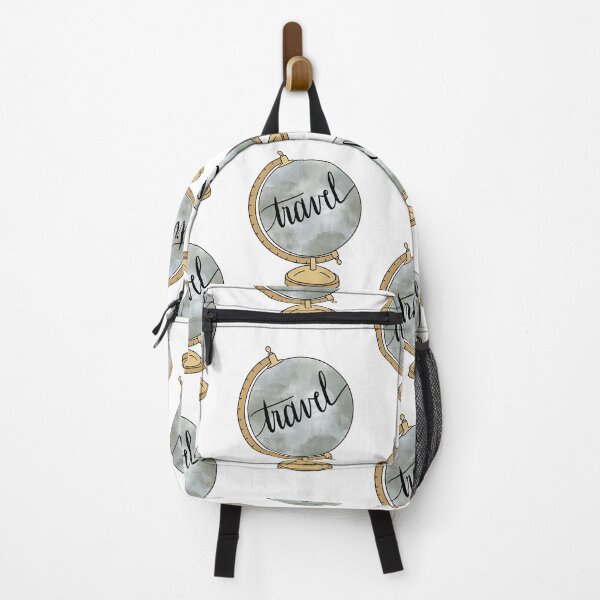 Item preview, Watercolor globe and travel quote in cursive lettering designed and sold by Cafecreativity.