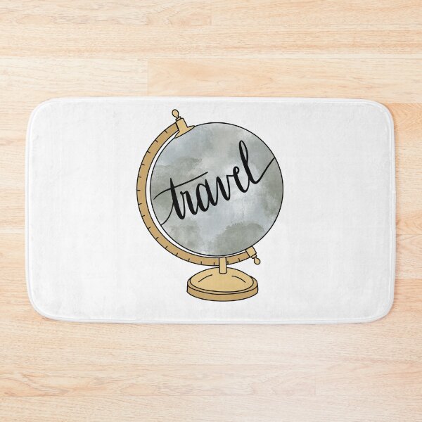 Item preview, Watercolor globe and travel quote in cursive lettering designed and sold by Cafecreativity.