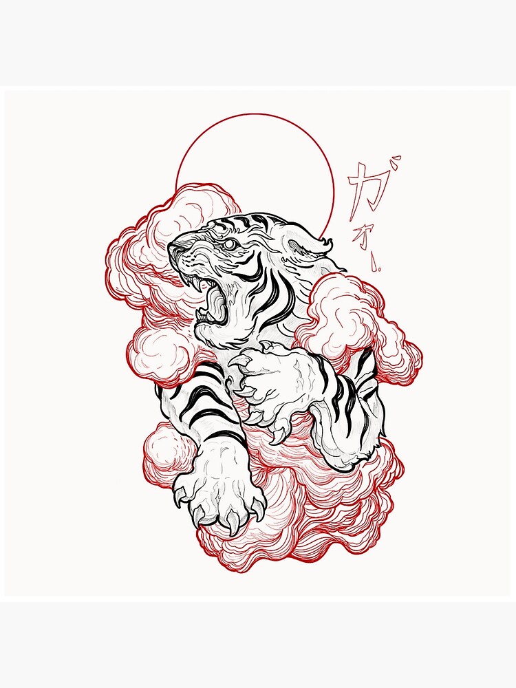 Japanese style tiger : r/drawing