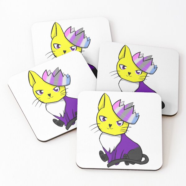 Item preview, Non-Binary Intergender Pride Cat designed and sold by LunarDoodles.