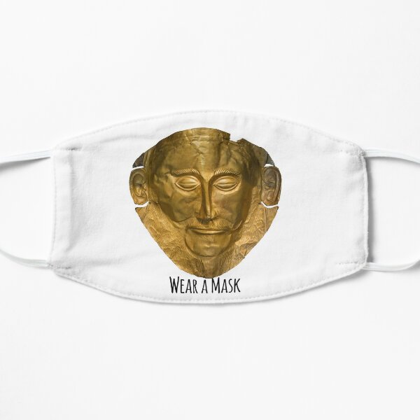 Wear a Mask - Agamemnon's mask - classical humour Flat Mask