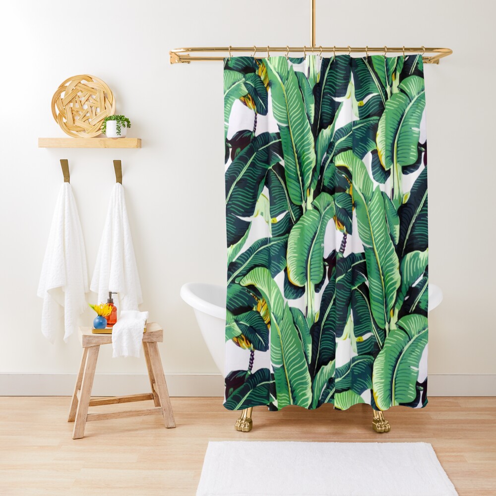 "Tropical banana leaves" Shower Curtain for Sale by AlexGolyakov