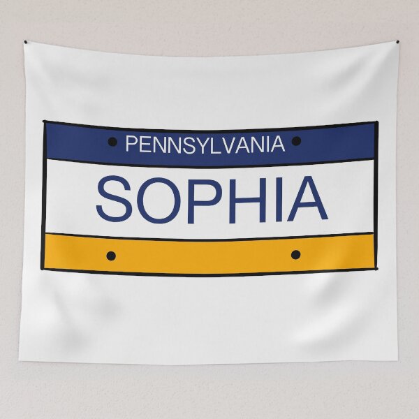 Artikelvorschau, Pennsylvania Kennzeichen Name Sophia entworfen und verkauft von LinhlyHarwell13.