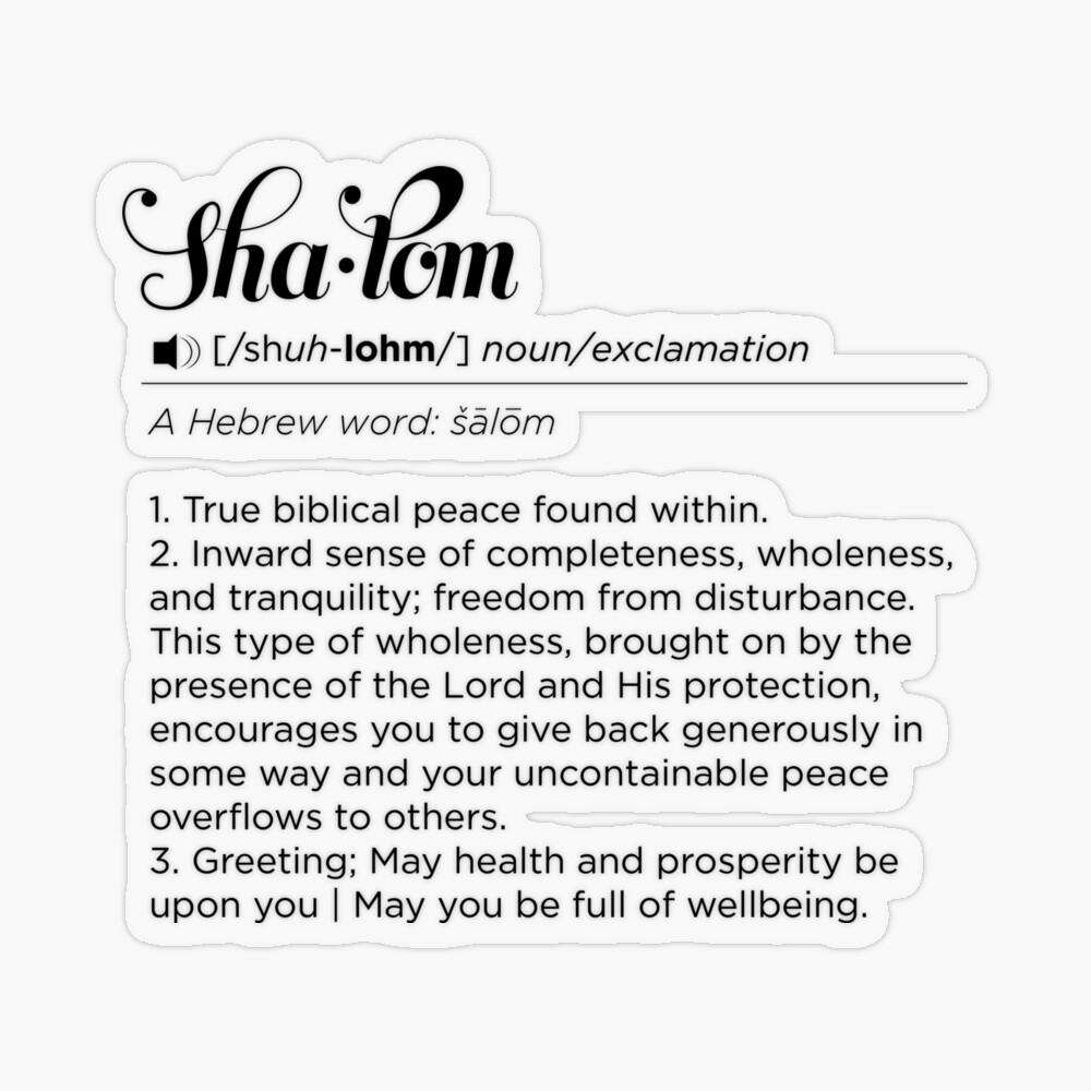 The True Meaning of Shalom.docx - The True Meaning of Shalom Teachings  /BYDOUG HERSHEY Many are familiar with the Hebrew word shalom or peace. The