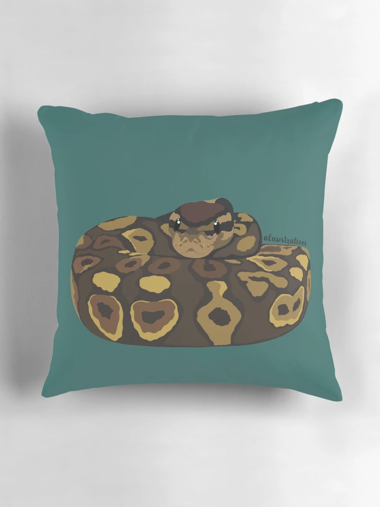 Thumbnail 3 of 4, Pillow, Royal Python(Python regius) designed and sold by Alawstrations.