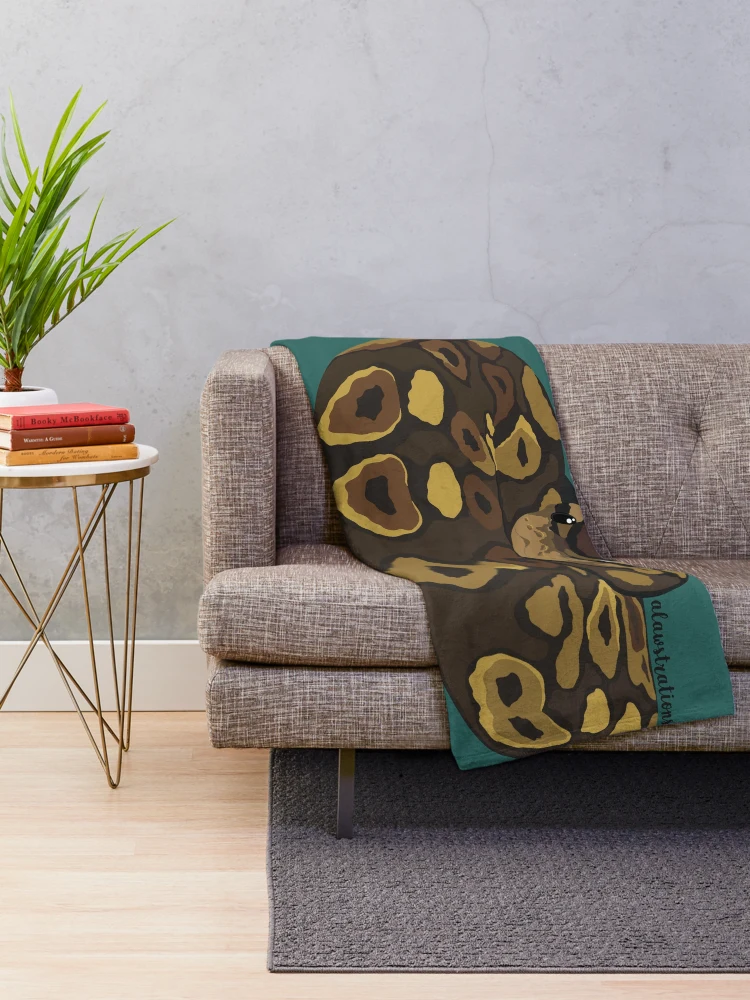 Thumbnail 2 of 6, Throw Blanket, Royal Python(Python regius) designed and sold by Alawstrations.