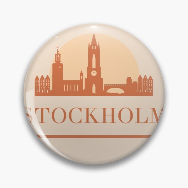 Artikelvorschau, STOCKHOLM SWEDEN CITY SUN SKYLINE EARTH TONES entworfen und verkauft von deificusArt.