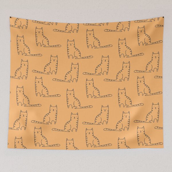 Item preview, Cute cat pattern - cats with yellow stripes designed and sold by KiwiBrush.