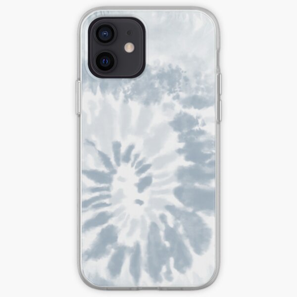 Trendy Pale Blue Swirl Tie Dye Pattern iPhone Soft Case