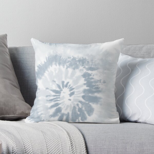 Trendy Pale Blue Swirl Tie Dye Pattern Throw Pillow