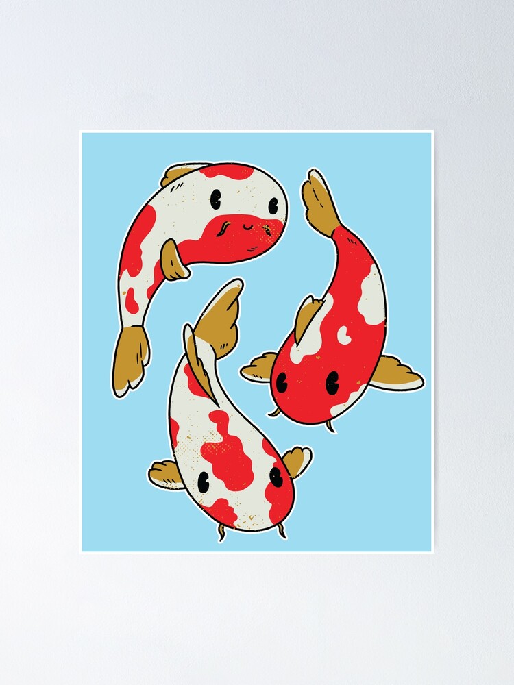 Funny Koi Fishes Cartoon Design Funny Koi Fishes Cartoon Design