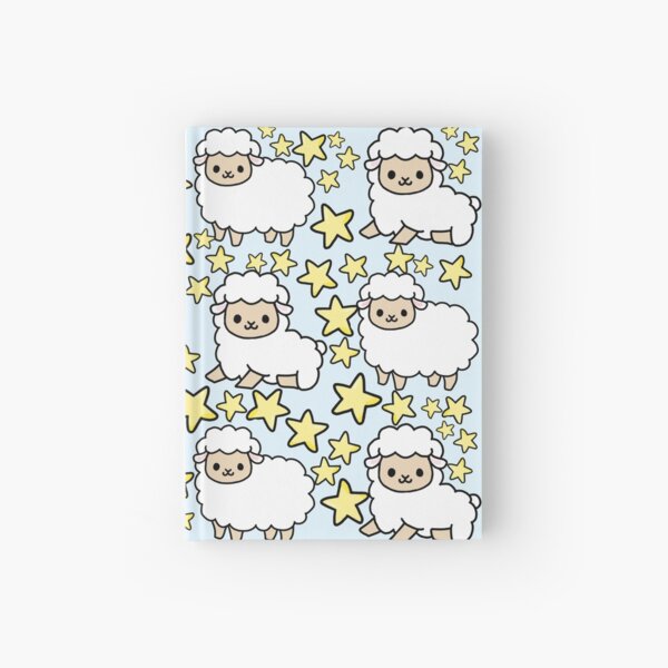 Cute Lamb Sheep and Star Pattern Hardcover Journal