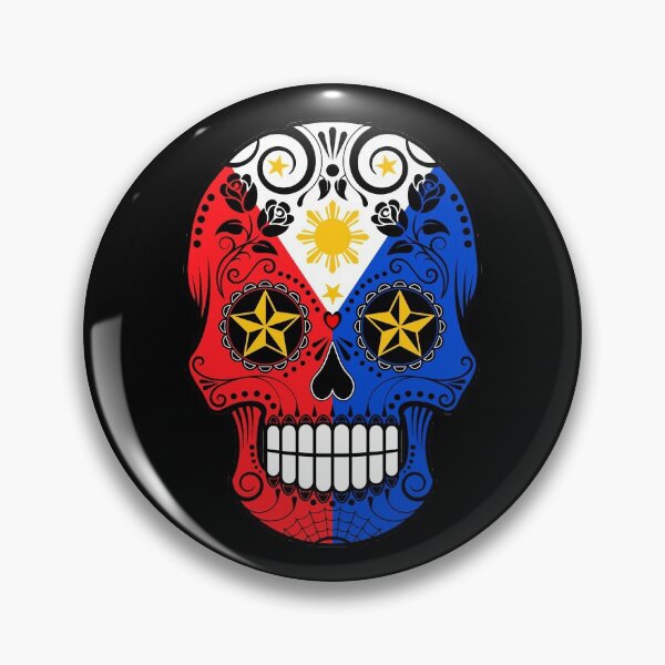 Item preview, Sugar Skull with Roses and Flag of The Philippines designed and sold by JeffBartels.