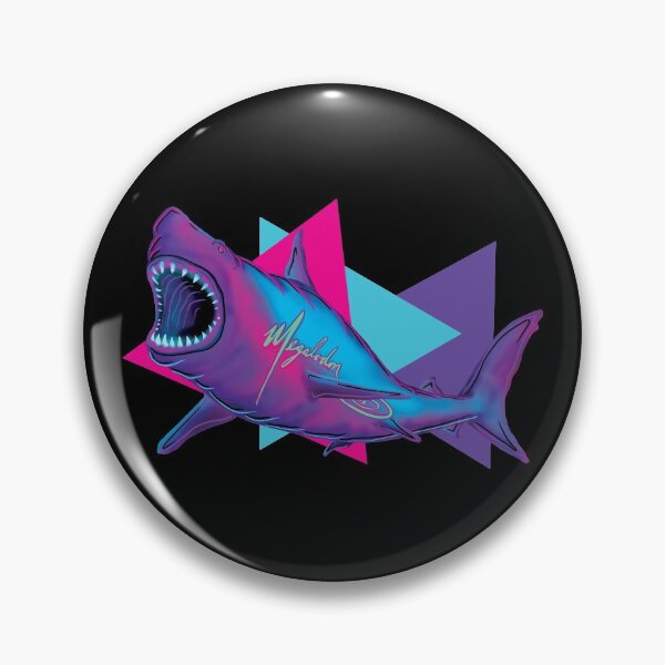 Item preview, Megalodon Shark Retrowave designed and sold by bslatecreations.
