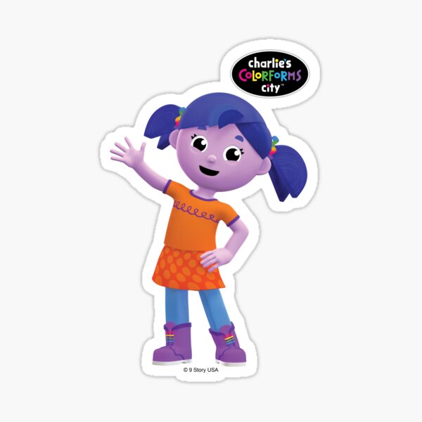 Charlie's Colorforms City - Violet Waving Sticker