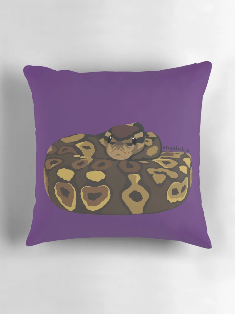 Thumbnail 3 of 4, Pillow, Royal Python(Python regius) designed and sold by Alawstrations.