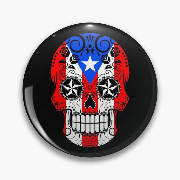 Item preview, Sugar Skull with Roses and Flag of Puerto Rico designed and sold by JeffBartels.