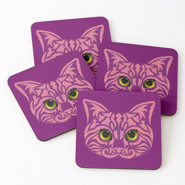 Item preview, Pink tribal Cat illustration designed and sold by Dead-Famous.