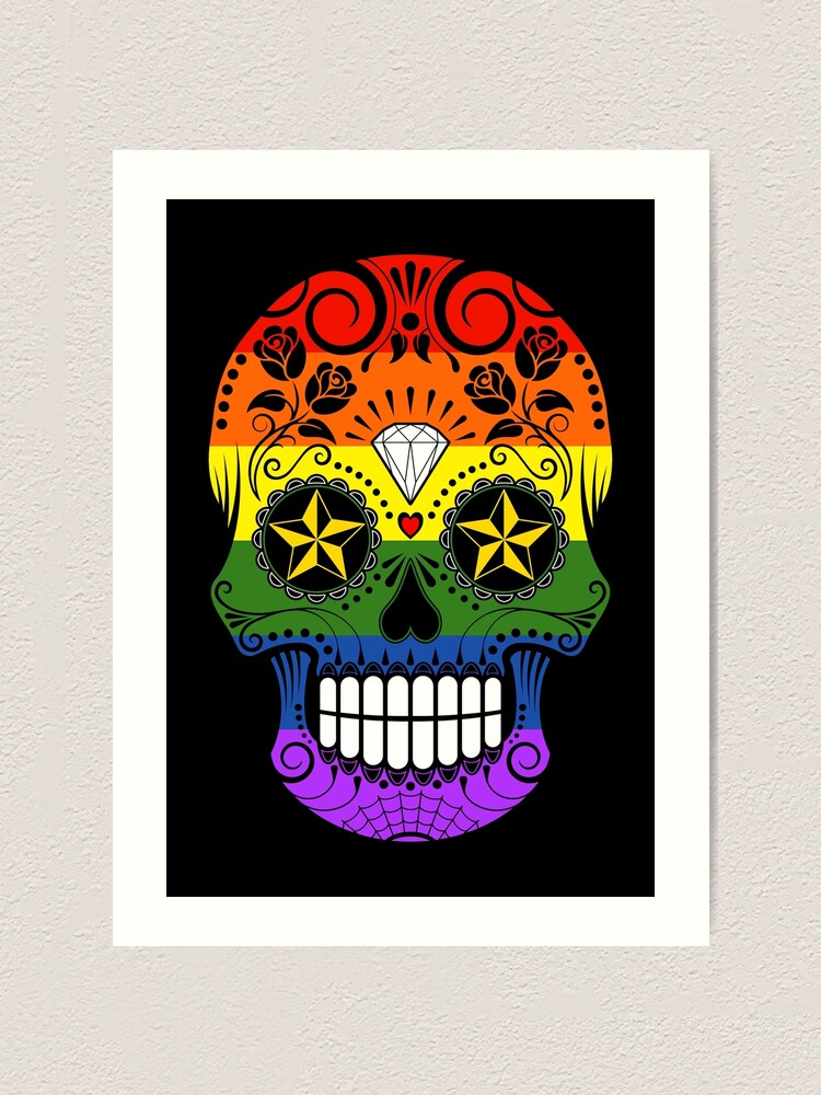 Gay Pride Rainbow Flag Sugar Skull Gay Pride Rainbow Flag Sugar Skull