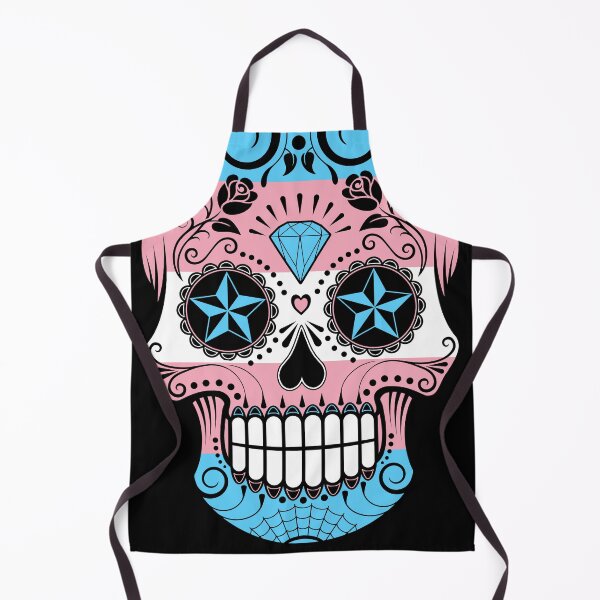 Item preview, Transgender Pride Sugar Skull with Roses designed and sold by JeffBartels.