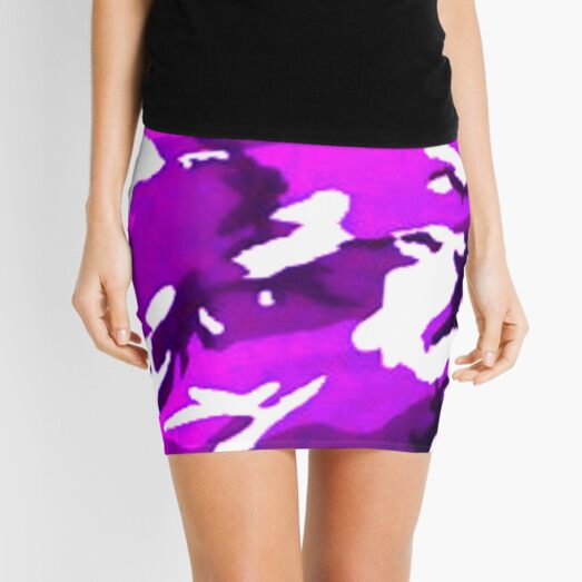 Babe Pink and purple camo Mini Skirt