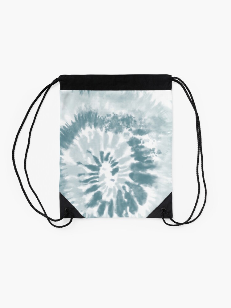 Alternate view of Trendy Teal Swirl Tie Dye Pattern Drawstring Bag