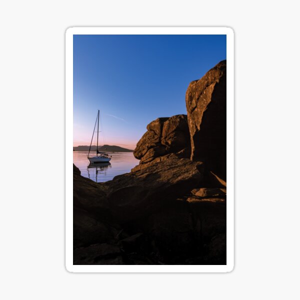 Sailboat and a Vancouver Island Sunset Sticker