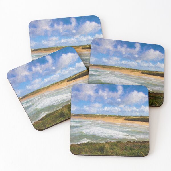 Item preview, Crantock Bay and Beach North Cornwall illustration designed and sold by acceleratorhams.