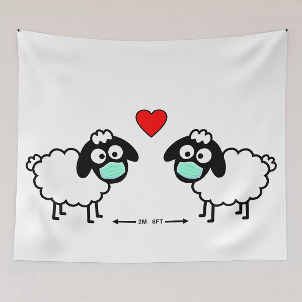 Item preview, LOVE WINS - Com’on Sheeple follow me - just not too close - cute & funny sheep medical mask heart art  designed and sold by originalsusie.