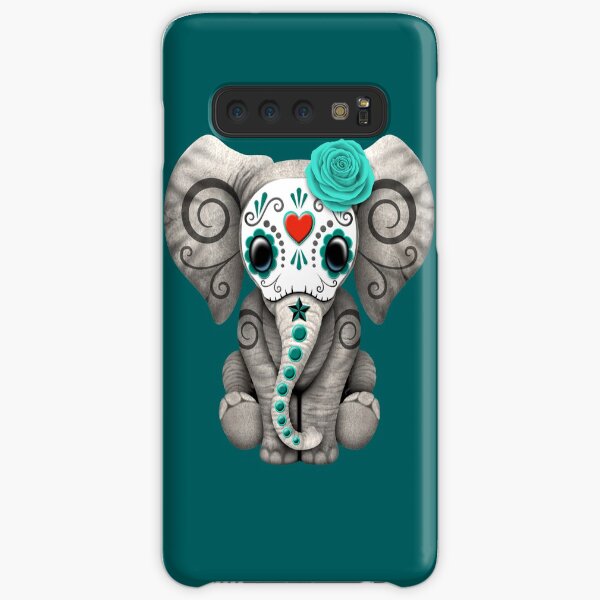 Teal Blue Day of the Dead Sugar Skull Baby Elephant Samsung Galaxy Snap Case