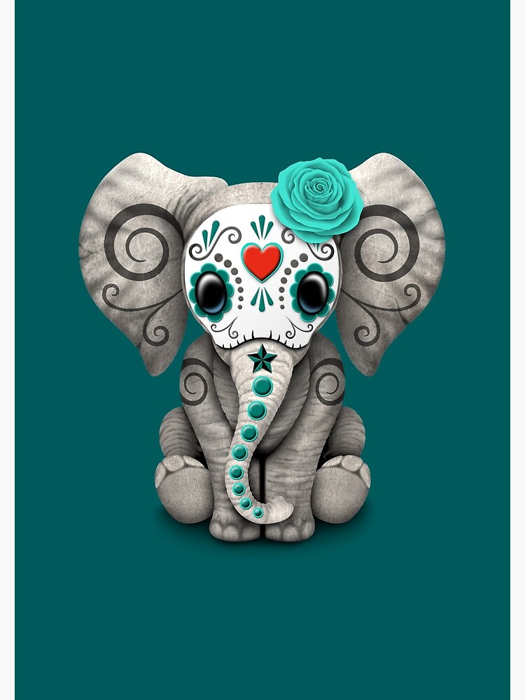 sugar skull elephant figurine