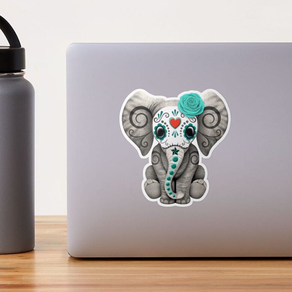 sugar skull elephant figurine