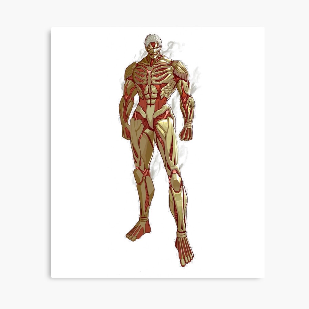 Angriff Auf Titan Gepanzerter Titan Metallbild Von Limonine Redbubble