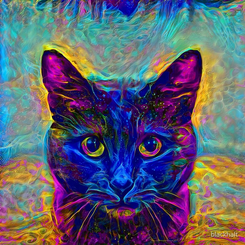 "Abstractions of abstract abstraction of cat" by blackhalt | Redbubble