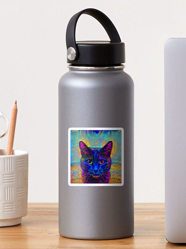 Thumbnail 1 of 3, Sticker, Abstractions of abstract abstraction of cat designed and sold by blackhalt.