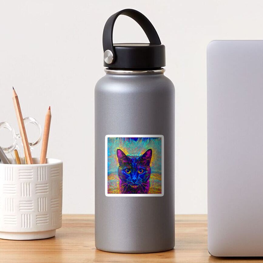 Abstractions of abstract abstraction of cat Sticker