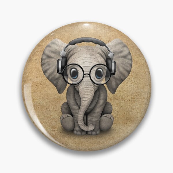 Item preview, Cute Baby Elephant Dj Wearing Headphones and Glasses designed and sold by JeffBartels.
