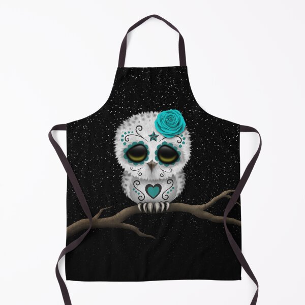 Item preview, Cute Teal Blue Day of the Dead Sugar Skull Owl designed and sold by JeffBartels.