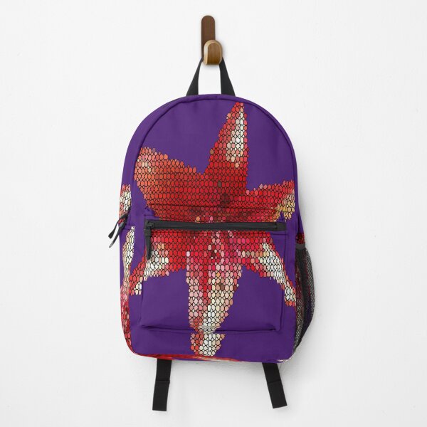 Item preview, Bright Red Asiatic Lily (Purple) Stained Glass designed and sold by After 10 POD Designs.