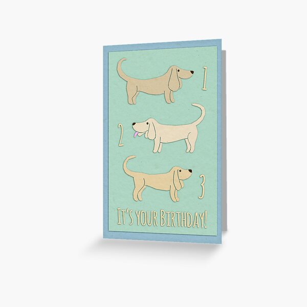 Happy 3rd Birthday Dachshunds Greeting Card