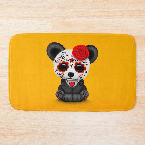 Item preview, Red Day of the Dead Sugar Skull Panda on Yellow designed and sold by JeffBartels.