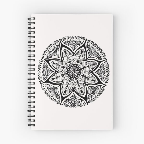 Item preview, Black and White MANDALA. Hand draw  ink and pen on textured paper designed and sold by MandalaFlowerArt.