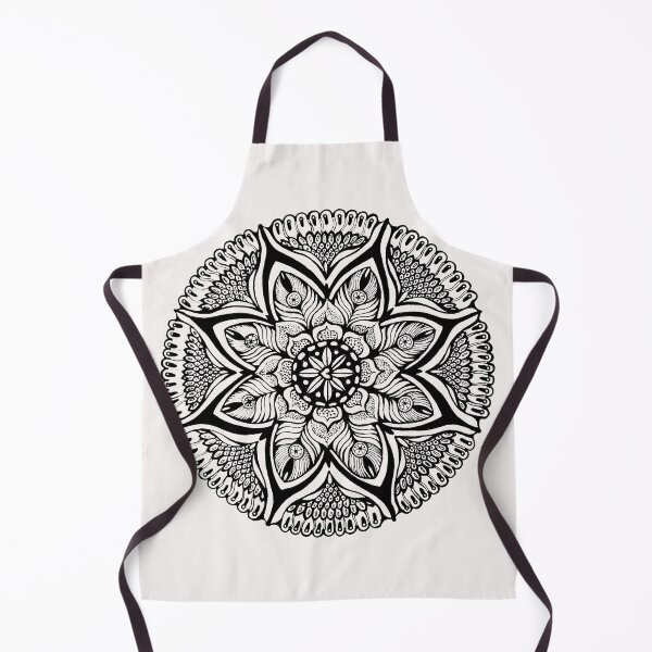 Item preview, Black and White MANDALA. Hand draw  ink and pen on textured paper designed and sold by MandalaFlowerArt.