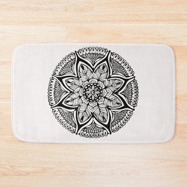 Item preview, Black and White MANDALA. Hand draw  ink and pen on textured paper designed and sold by MandalaFlowerArt.